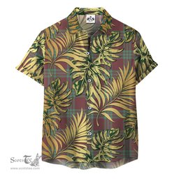 ScotsTee Shop Scottish MacGregor Hunting Ancient Clan Tartan Vintage Leaves Hawaiian Shirt