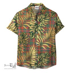 ScotsTee Shop Scottish MacKinnon Ancient Clan Tartan Vintage Leaves Hawaiian Shirt