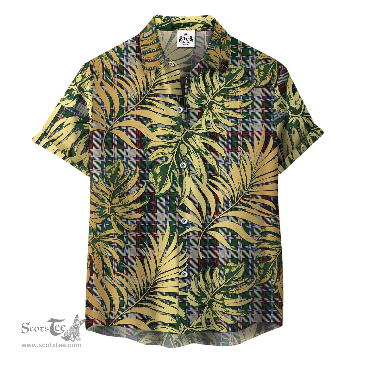 ScotsTee Shop Scottish Innes Dress Clan Tartan Vintage Leaves Hawaiian Shirt