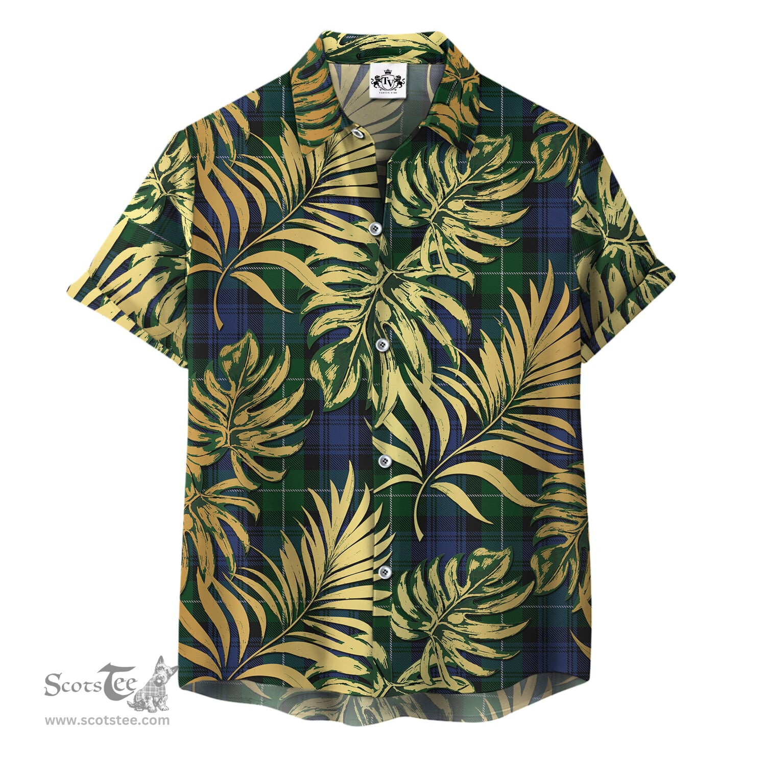 ScotsTee Shop Scottish Lamont 2 Clan Tartan Vintage Leaves Hawaiian Shirt