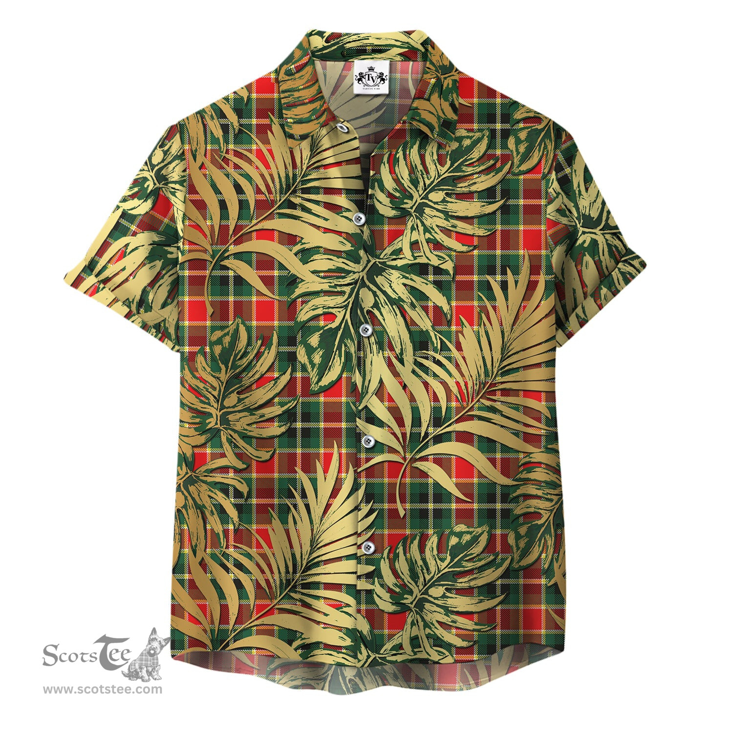 ScotsTee Shop Scottish MacLachlan Hunting Modern Clan Tartan Vintage Leaves Hawaiian Shirt