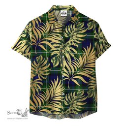 ScotsTee Shop Scottish Lammie Clan Tartan Vintage Leaves Hawaiian Shirt