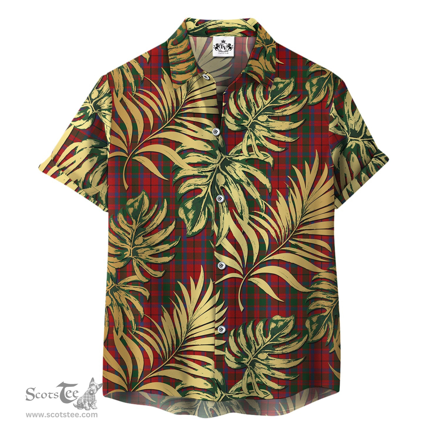 ScotsTee Shop Scottish MacElvain - MacIlvain Clan Tartan Vintage Leaves Hawaiian Shirt