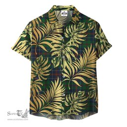 ScotsTee Shop Scottish MacHardy Black Clan Tartan Vintage Leaves Hawaiian Shirt