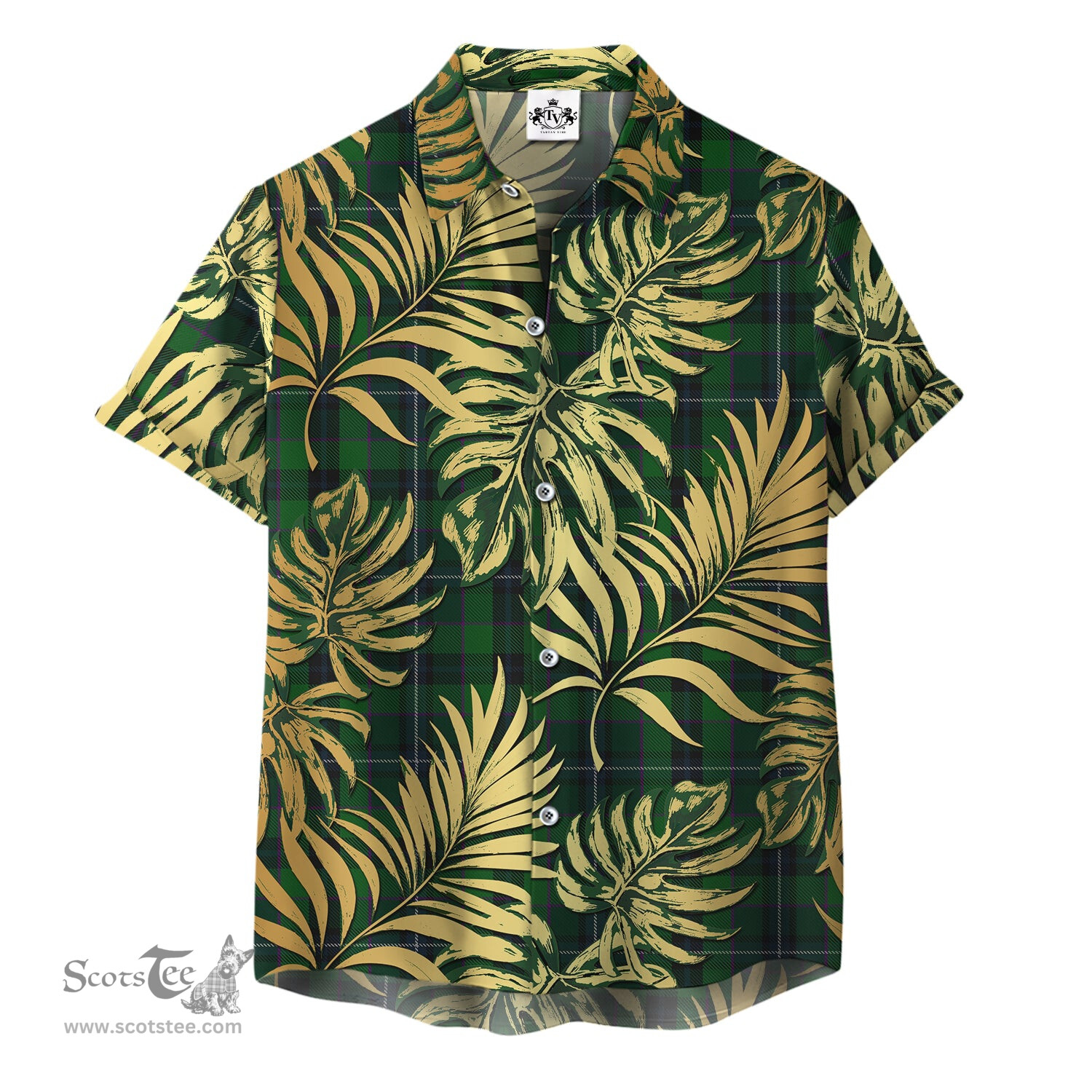 ScotsTee Shop Scottish Linden Clan Tartan Vintage Leaves Hawaiian Shirt