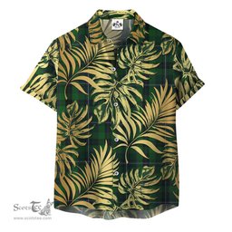 ScotsTee Shop Scottish Linden Clan Tartan Vintage Leaves Hawaiian Shirt