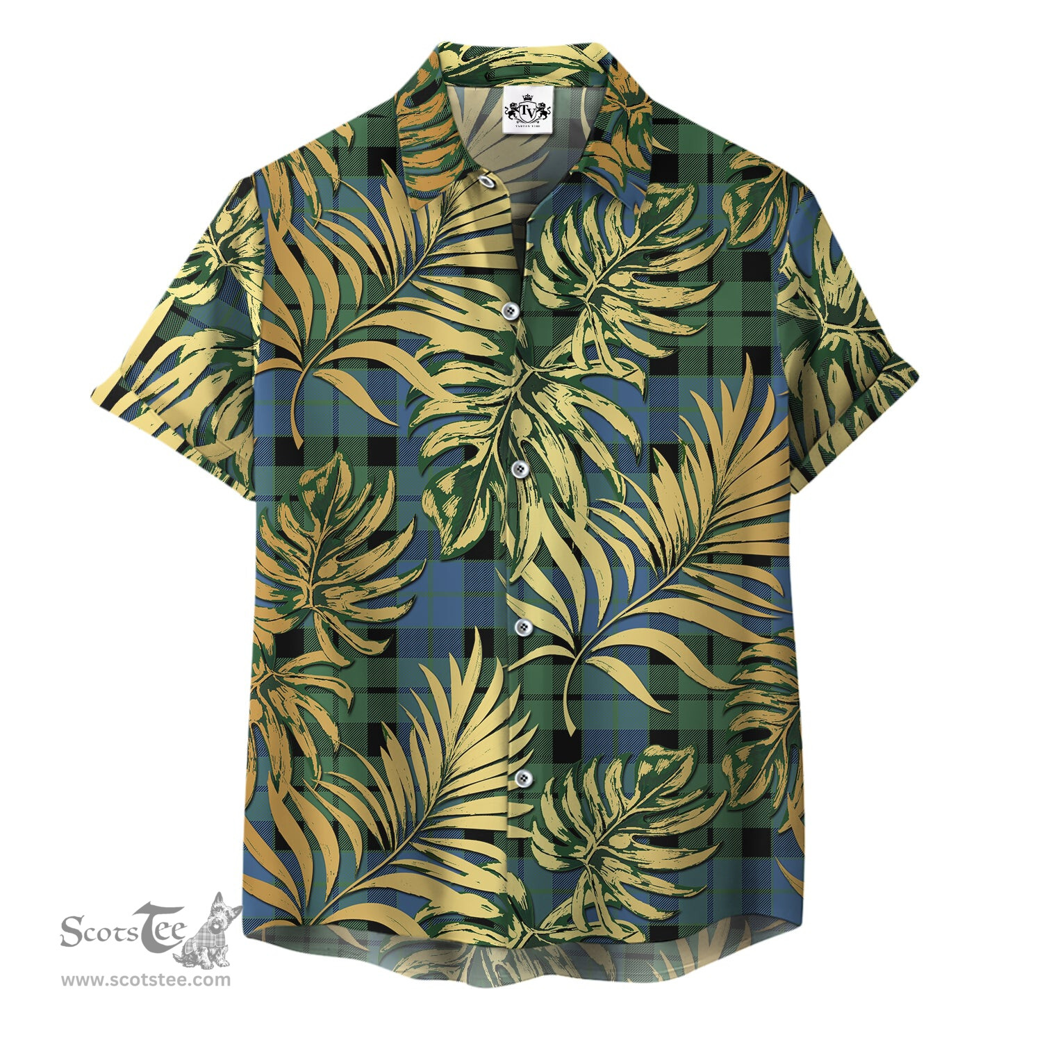 ScotsTee Shop Scottish MacKay Ancient Clan Tartan Vintage Leaves Hawaiian Shirt