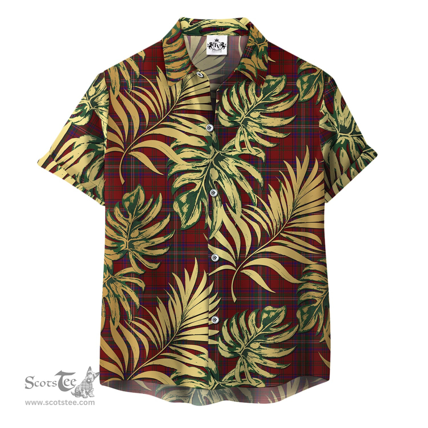 ScotsTee Shop Scottish MacClure Clan Tartan Vintage Leaves Hawaiian Shirt