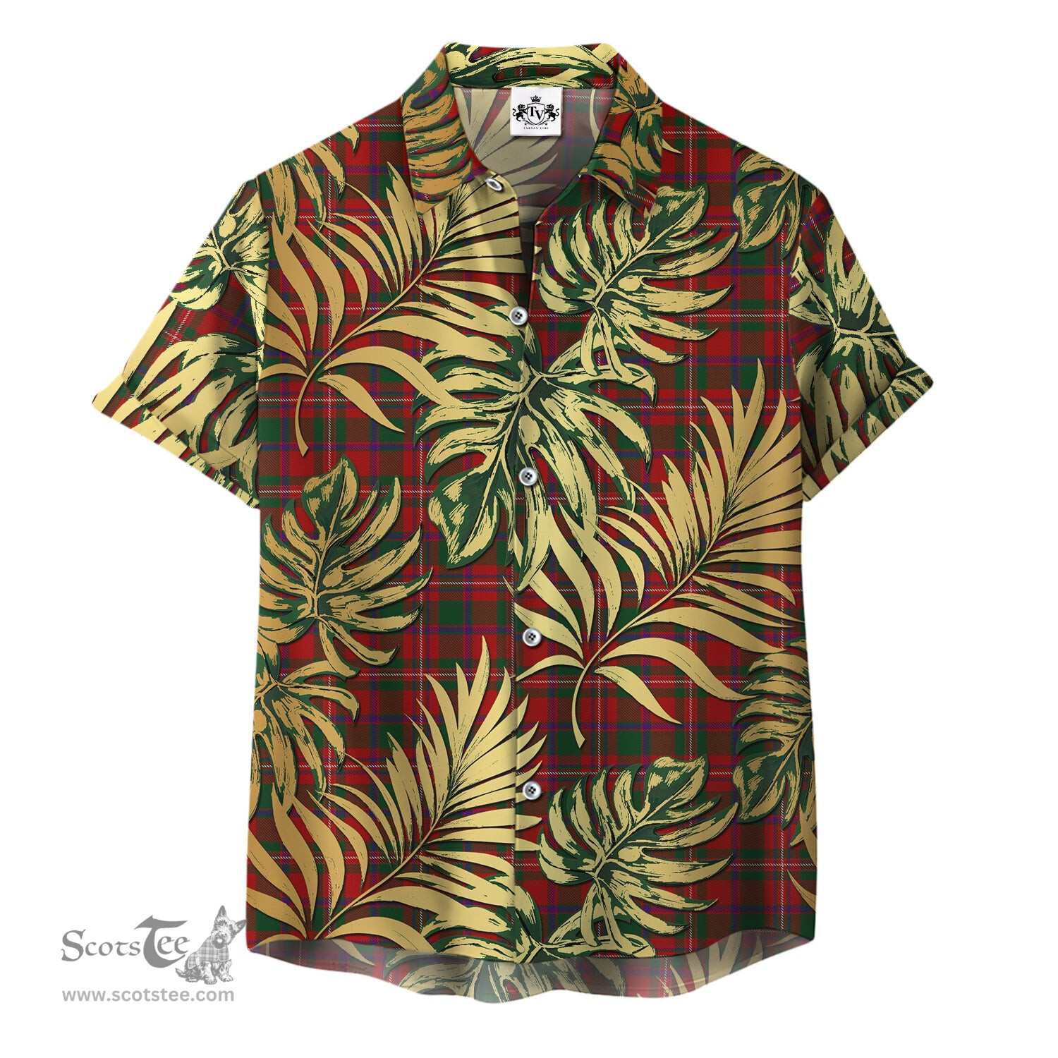 ScotsTee Shop Scottish MacKinnon 02 Clan Tartan Vintage Leaves Hawaiian Shirt