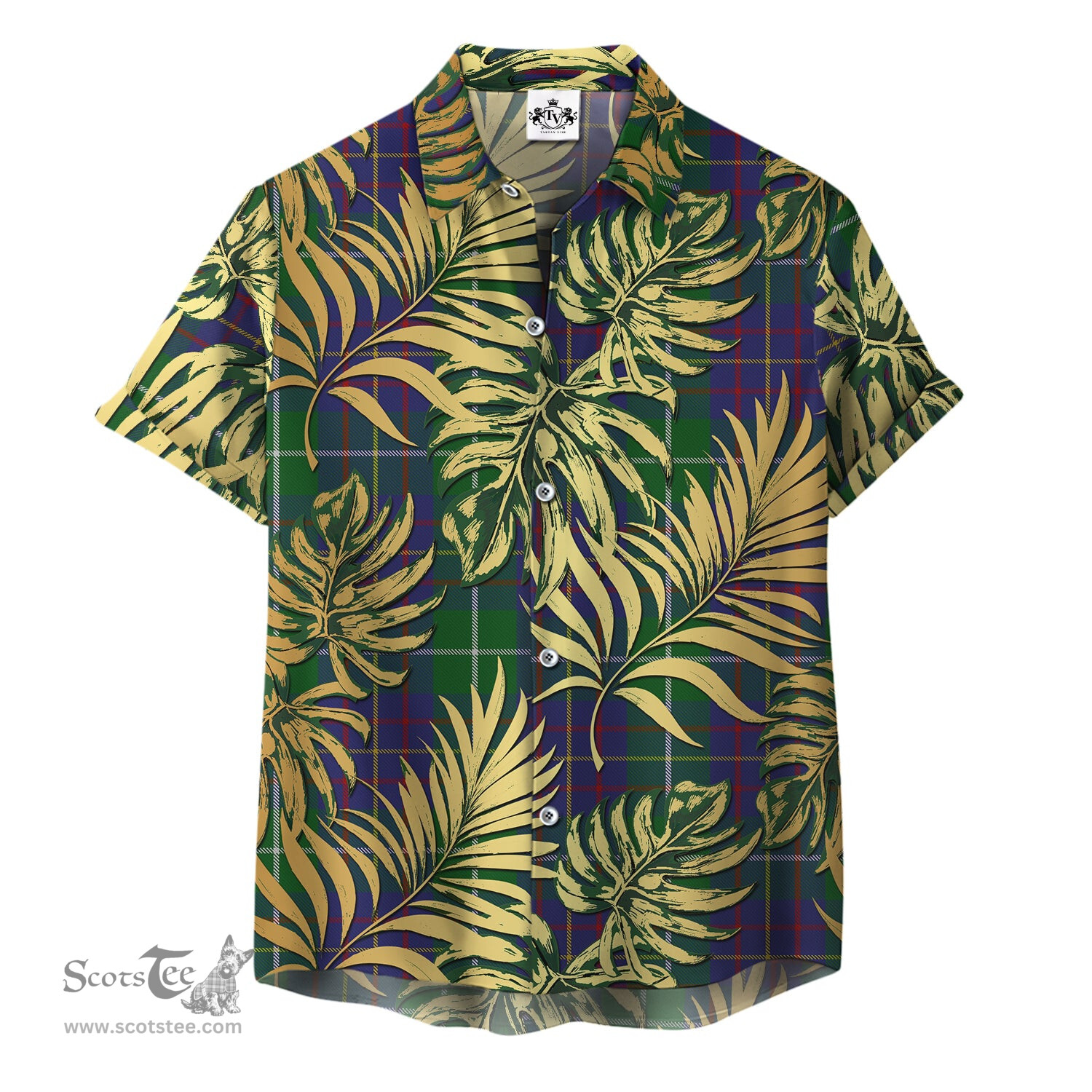ScotsTee Shop Scottish MacIntyre Inglis Clan Tartan Vintage Leaves Hawaiian Shirt