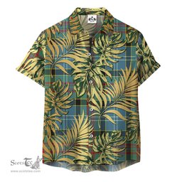 ScotsTee Shop Scottish Walkinshaw Clan Tartan Vintage Leaves Hawaiian Shirt
