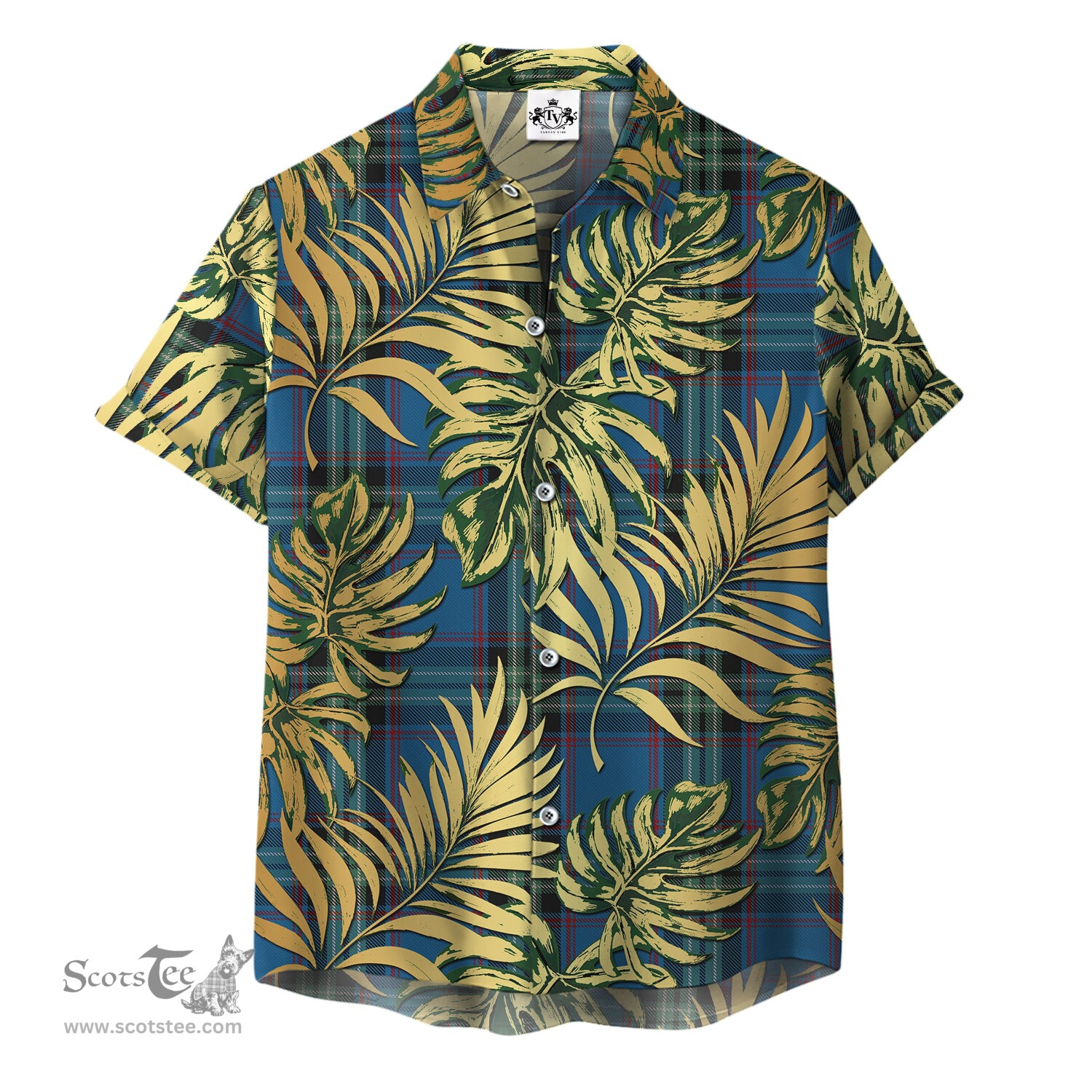 ScotsTee Shop Scottish Parr Clan Tartan Vintage Leaves Hawaiian Shirt