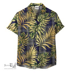 ScotsTee Shop Scottish Napier Clan Tartan Vintage Leaves Hawaiian Shirt