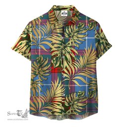 ScotsTee Shop Scottish Preston Clan Tartan Vintage Leaves Hawaiian Shirt