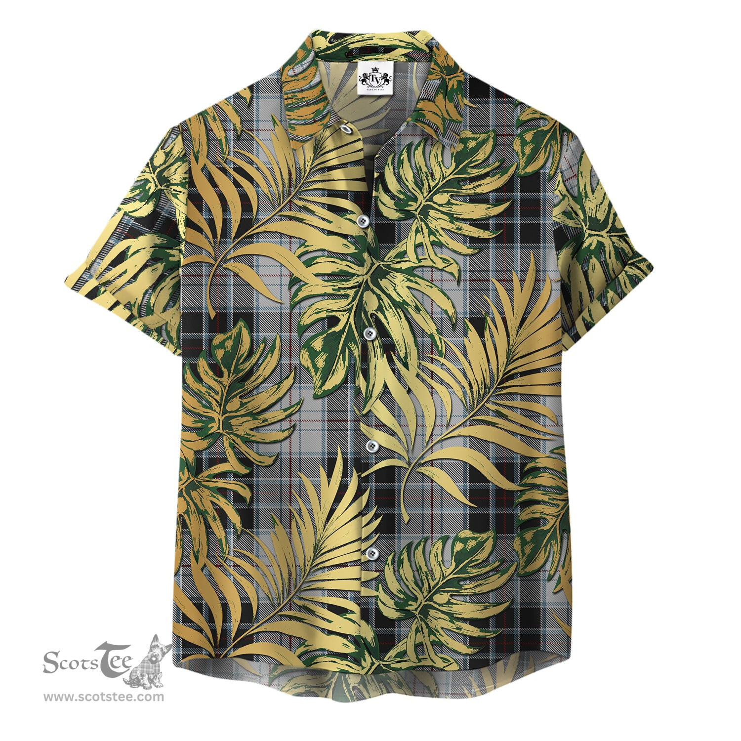 ScotsTee Shop Scottish MacRae Dress Clan Tartan Vintage Leaves Hawaiian Shirt