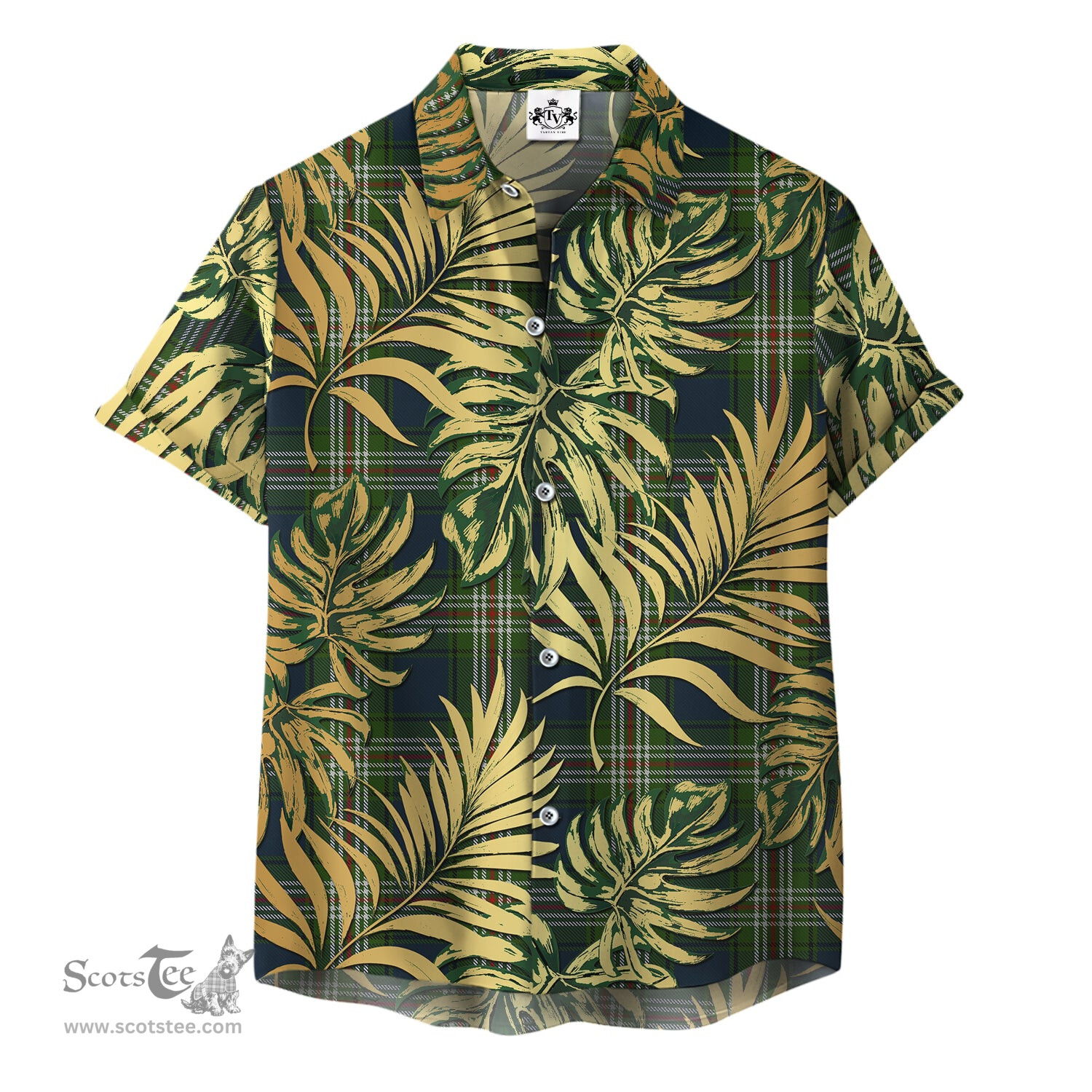 ScotsTee Shop Scottish Todd Clan Tartan Vintage Leaves Hawaiian Shirt
