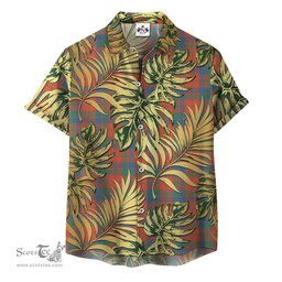ScotsTee Shop Scottish Robertson Ancient Clan Tartan Vintage Leaves Hawaiian Shirt