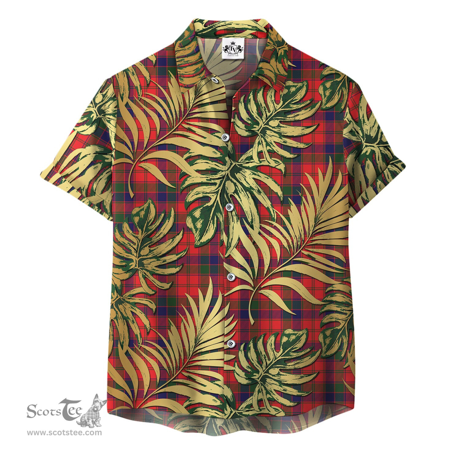 ScotsTee Shop Scottish Robertson Modern Clan Tartan Vintage Leaves Hawaiian Shirt