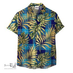 ScotsTee Shop Scottish McKerrell Clan Tartan Vintage Leaves Hawaiian Shirt