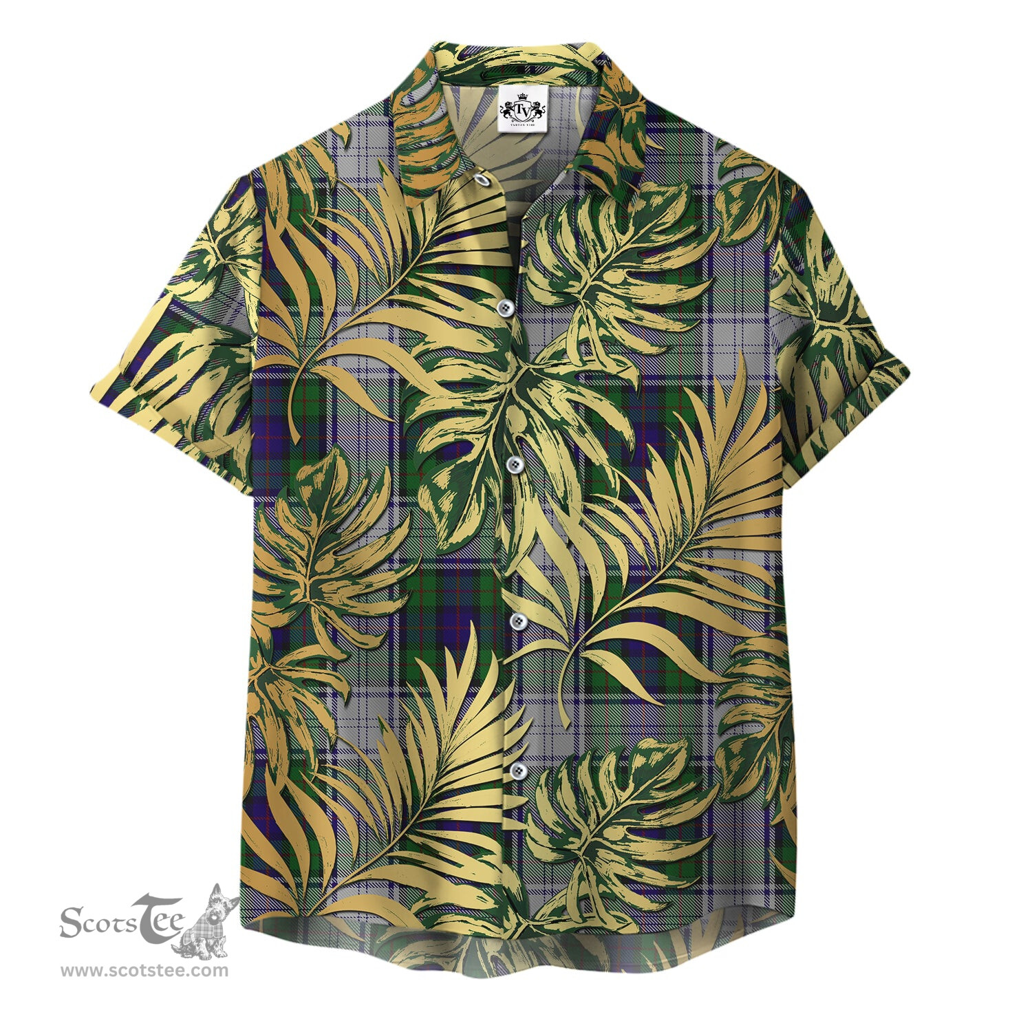 ScotsTee Shop Scottish Murray of Atholl Dress Clan Tartan Vintage Leaves Hawaiian Shirt