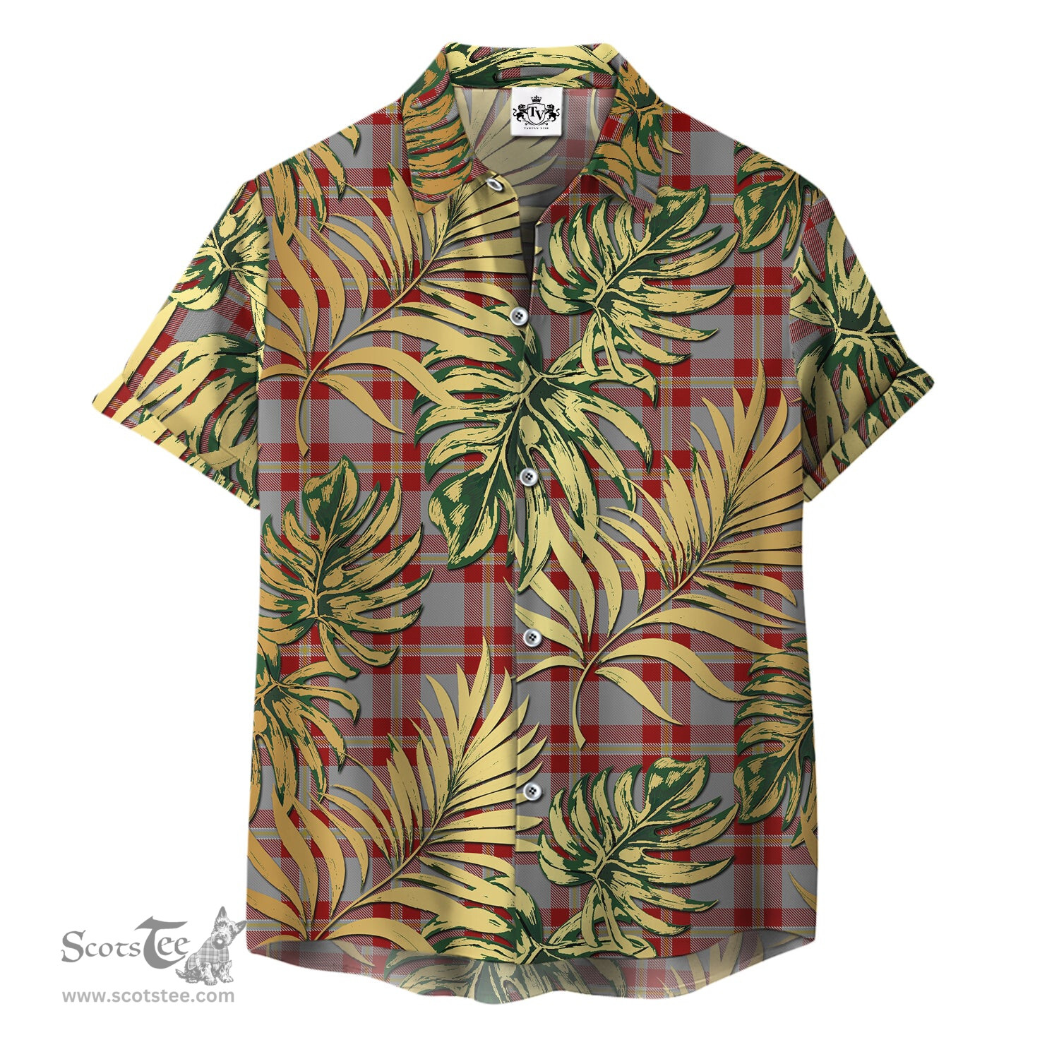 ScotsTee Shop Scottish Perry Arisaid Clan Tartan Vintage Leaves Hawaiian Shirt