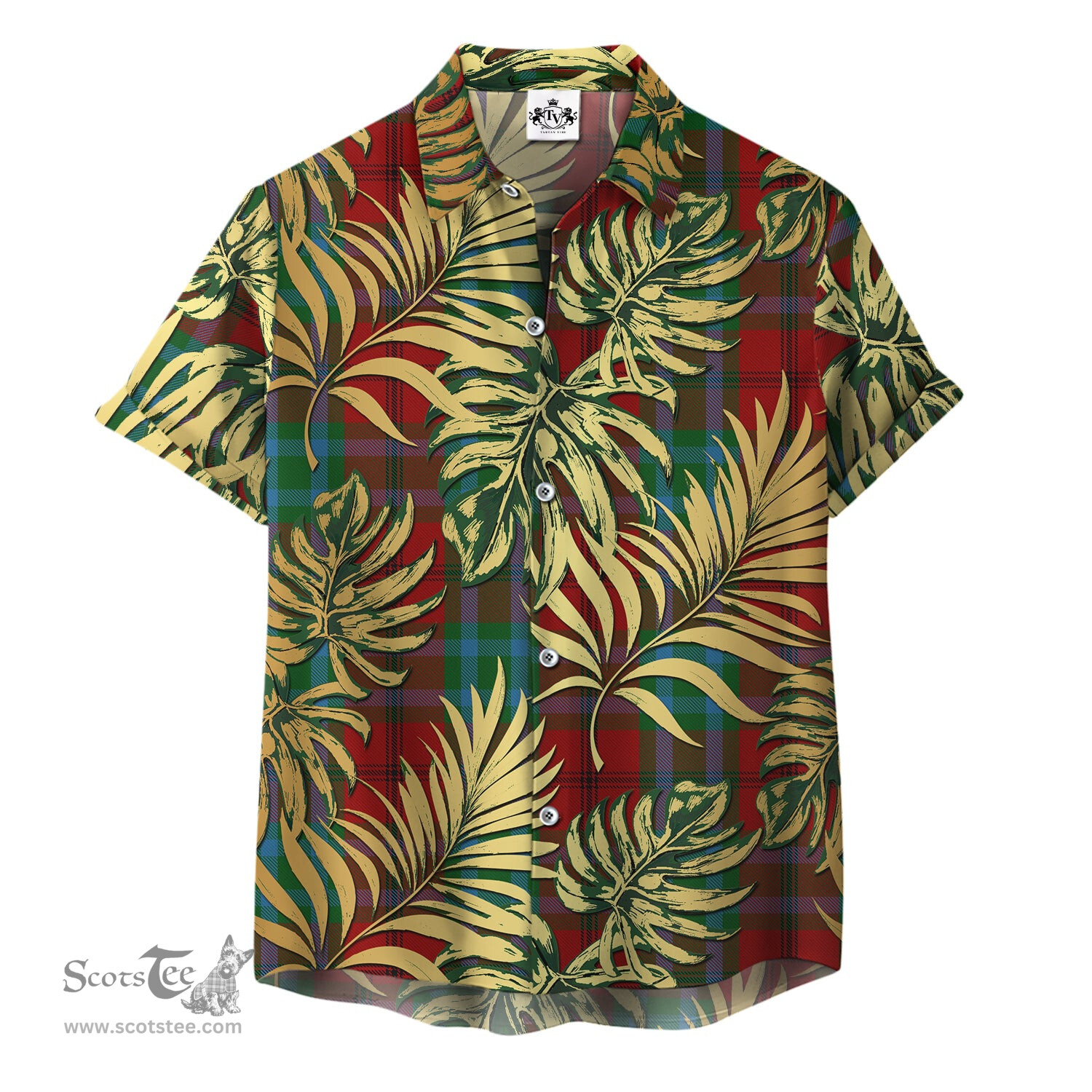 ScotsTee Shop Scottish McCook - Cook Clan Tartan Vintage Leaves Hawaiian Shirt