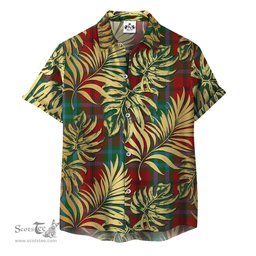 ScotsTee Shop Scottish McCook - Cook Clan Tartan Vintage Leaves Hawaiian Shirt
