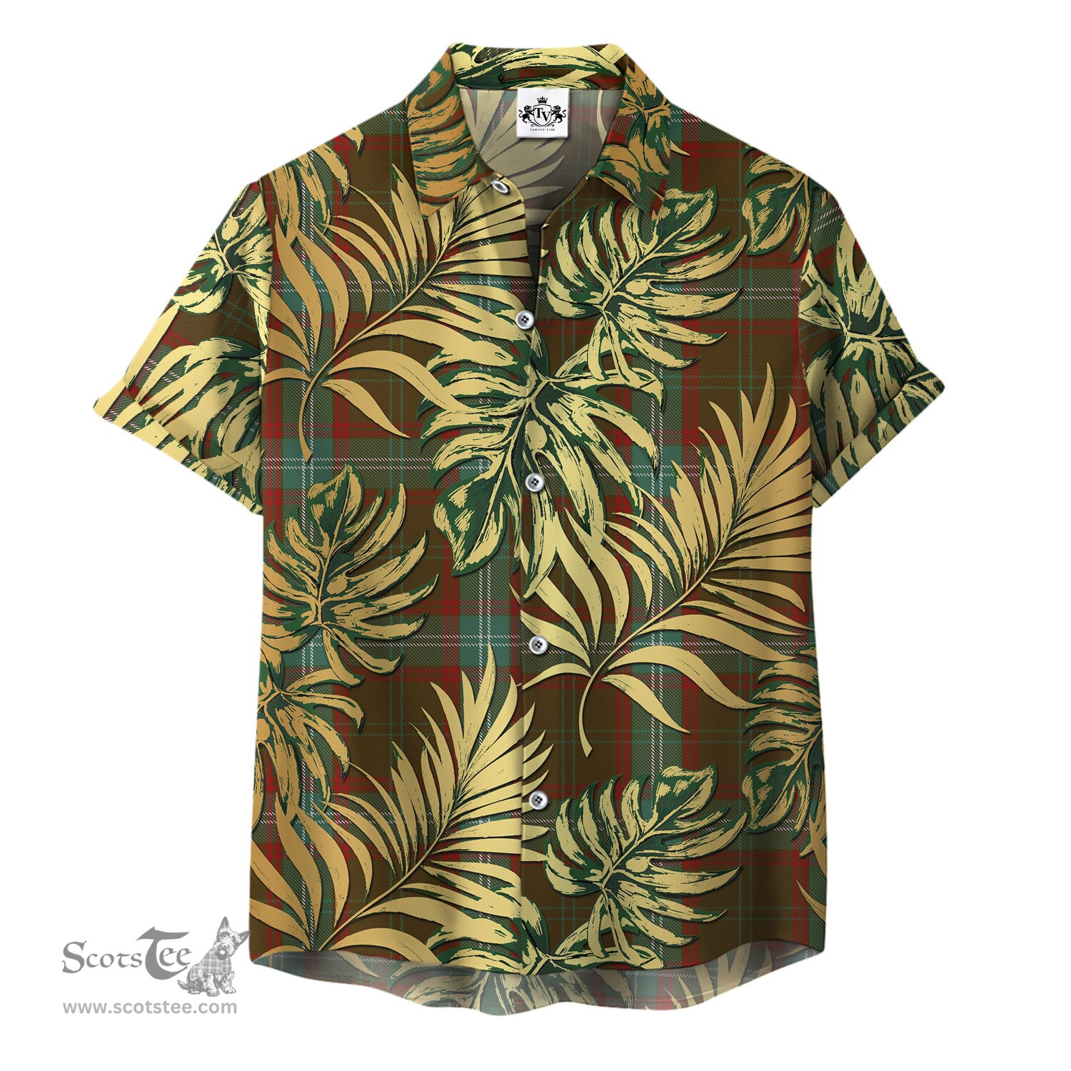 ScotsTee Shop Scottish Seton Hunting Clan Tartan Vintage Leaves Hawaiian Shirt