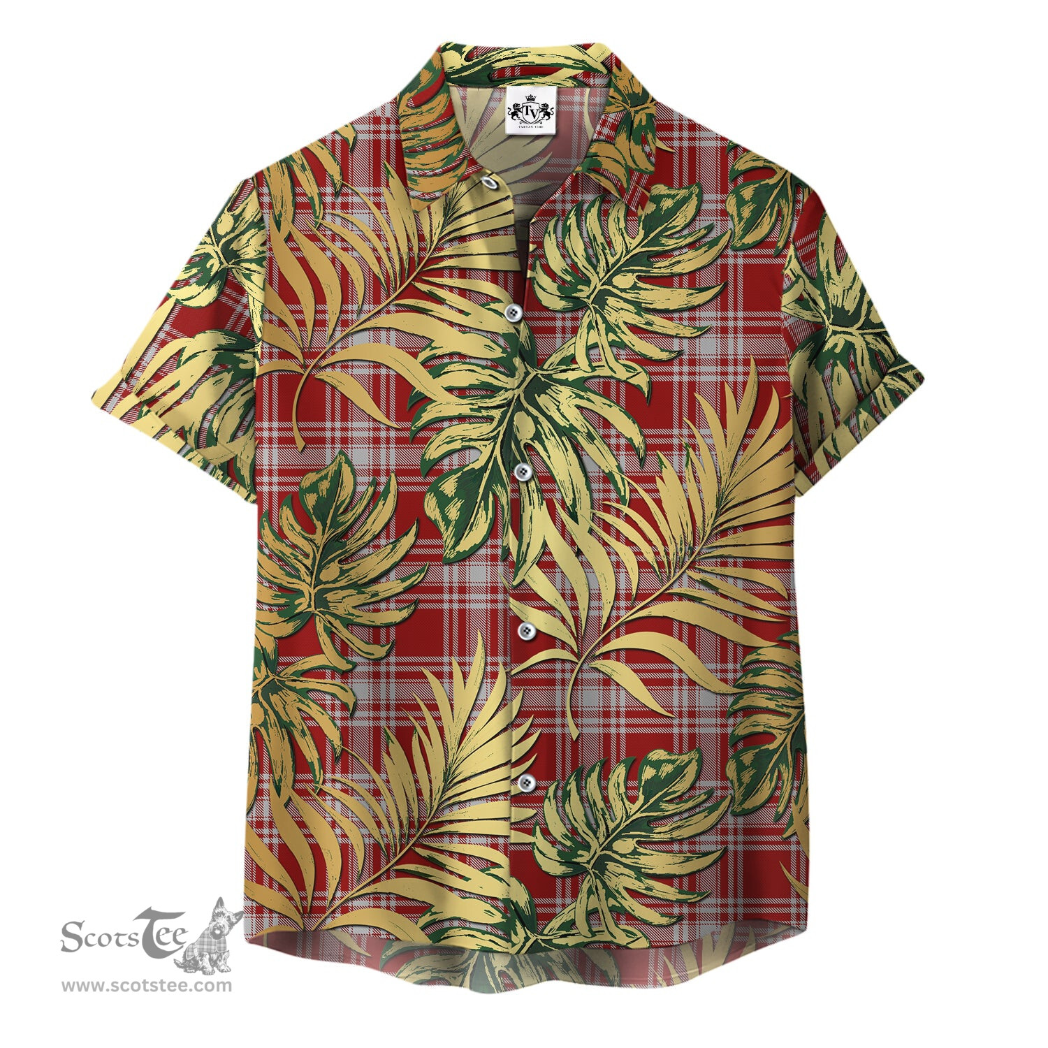 ScotsTee Shop Scottish Menzies 02 Clan Tartan Vintage Leaves Hawaiian Shirt
