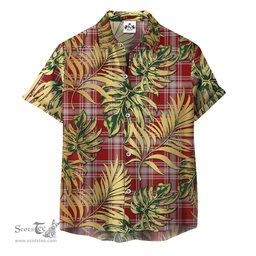 ScotsTee Shop Scottish Menzies 02 Clan Tartan Vintage Leaves Hawaiian Shirt