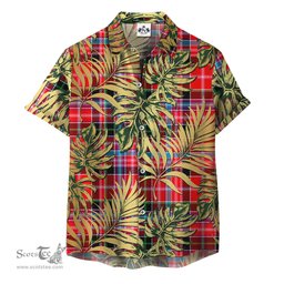 ScotsTee Shop Scottish Straiton Clan Tartan Vintage Leaves Hawaiian Shirt