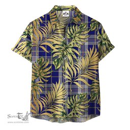ScotsTee Shop Scottish Presley Clan Tartan Vintage Leaves Hawaiian Shirt