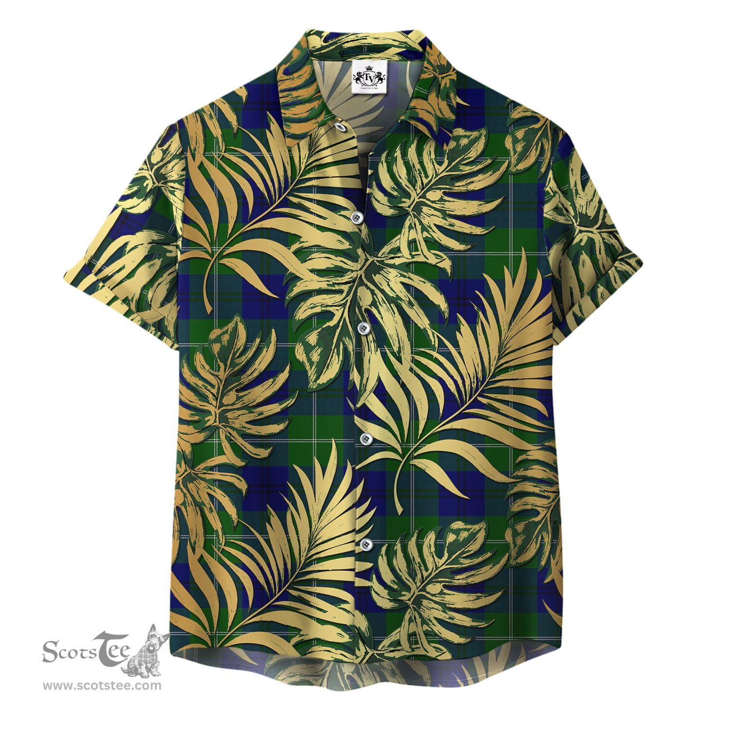 ScotsTee Shop Scottish Oliphant Modern Clan Tartan Vintage Leaves Hawaiian Shirt