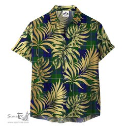 ScotsTee Shop Scottish Oliphant Modern Clan Tartan Vintage Leaves Hawaiian Shirt