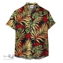 ScotsTee Shop Scottish Rob Roy Macgregor Clan Tartan Vintage Leaves Hawaiian Shirt