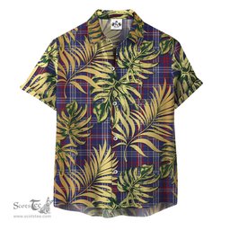 ScotsTee Shop Scottish Parker Clan Tartan Vintage Leaves Hawaiian Shirt