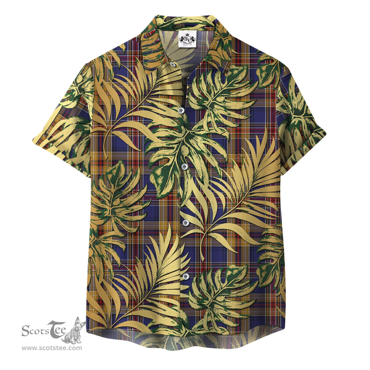 ScotsTee Shop Scottish Murtaugh Clan Tartan Vintage Leaves Hawaiian Shirt