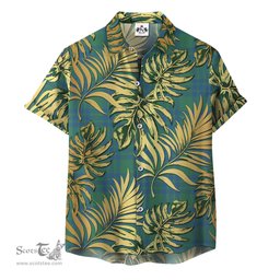 ScotsTee Shop Scottish Montgomery Ancient Clan Tartan Vintage Leaves Hawaiian Shirt