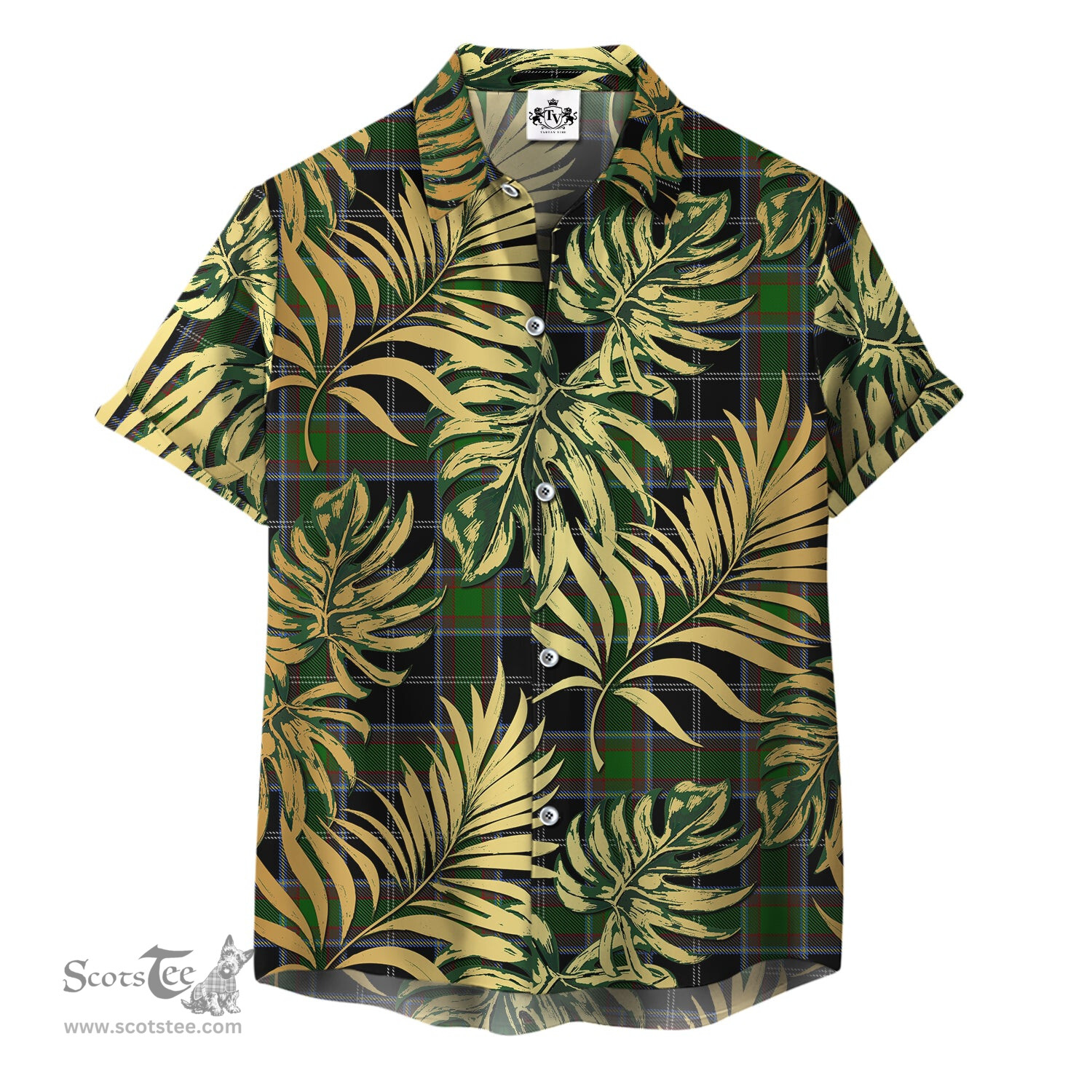 ScotsTee Shop Scottish Webster Clan Tartan Vintage Leaves Hawaiian Shirt