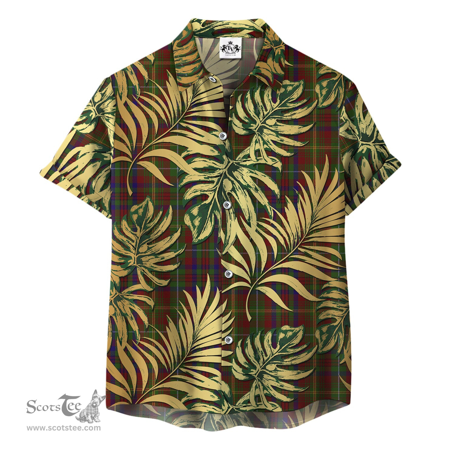 ScotsTee Shop Scottish MacMaster Clan Tartan Vintage Leaves Hawaiian Shirt