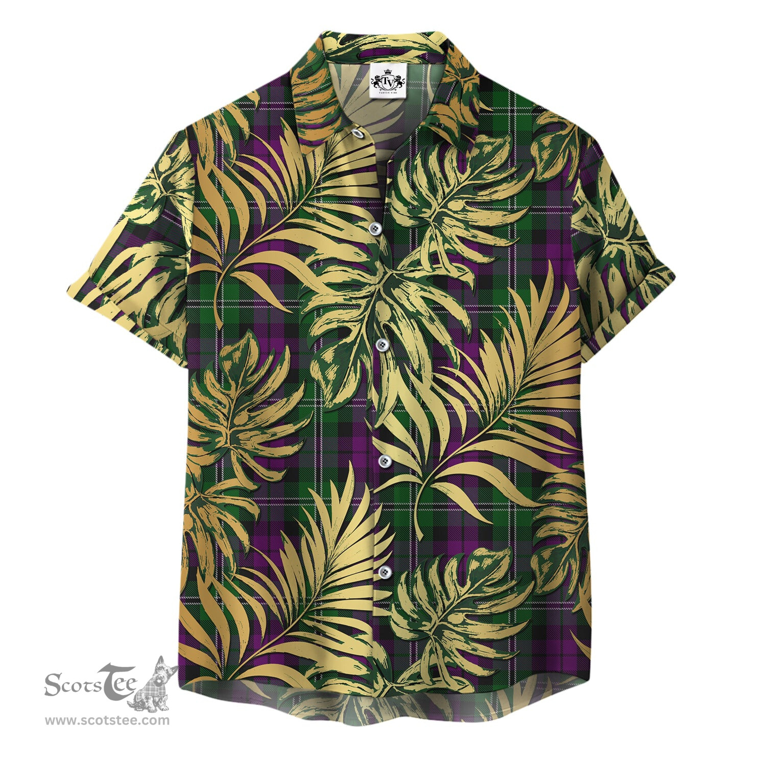 ScotsTee Shop Scottish Wilson Clan Tartan Vintage Leaves Hawaiian Shirt