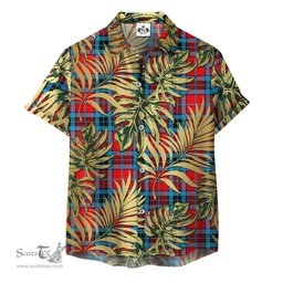 ScotsTee Shop Scottish MacTavish Modern Clan Tartan Vintage Leaves Hawaiian Shirt