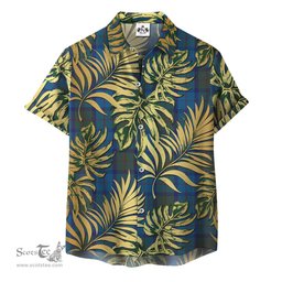 ScotsTee Shop Scottish Skibo Clan Tartan Vintage Leaves Hawaiian Shirt