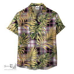 ScotsTee Shop Scottish MacPherson Hunting Modern Clan Tartan Vintage Leaves Hawaiian Shirt