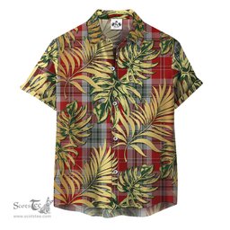 ScotsTee Shop Scottish MacLean of Duart Dress 02 Clan Tartan Vintage Leaves Hawaiian Shirt
