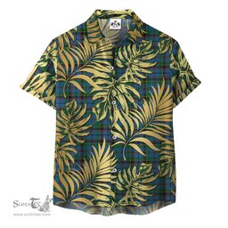ScotsTee Shop Scottish Stinson Clan Tartan Vintage Leaves Hawaiian Shirt