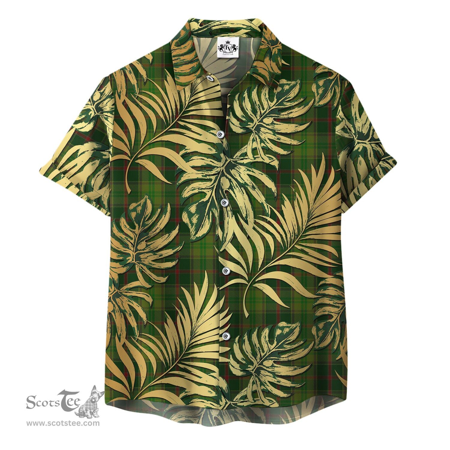 ScotsTee Shop Scottish Tomass Clan Tartan Vintage Leaves Hawaiian Shirt