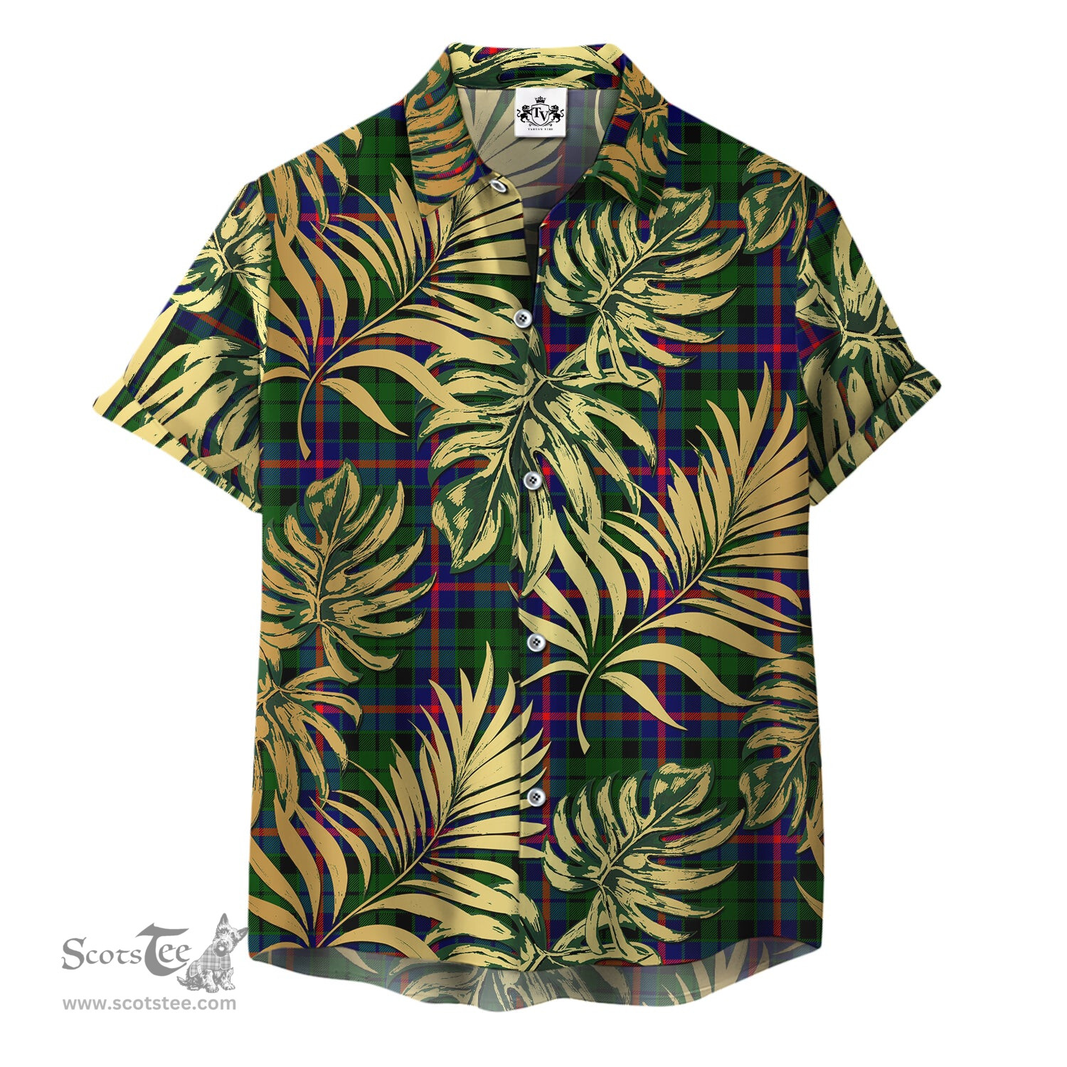 ScotsTee Shop Scottish Morrison Modern Clan Tartan Vintage Leaves Hawaiian Shirt