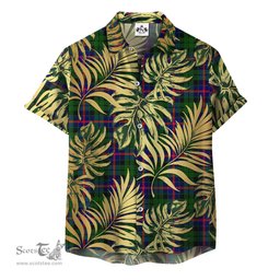 ScotsTee Shop Scottish Morrison Modern Clan Tartan Vintage Leaves Hawaiian Shirt