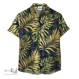 ScotsTee Shop Scottish Whitson 02 Clan Tartan Vintage Leaves Hawaiian Shirt